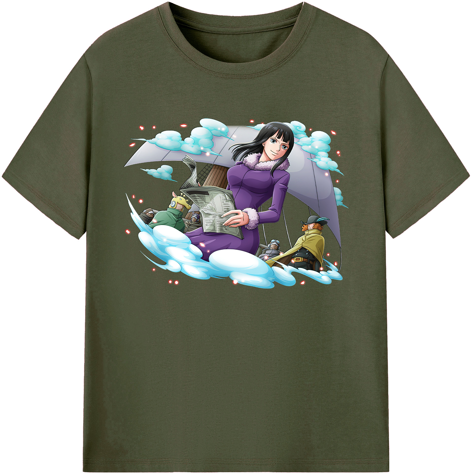 ワンピース ニコ・ロビン ONE PIECE Nico Robin 綿100％ メンズ半袖Tシャツ｜肌触りやわらか＆通気性